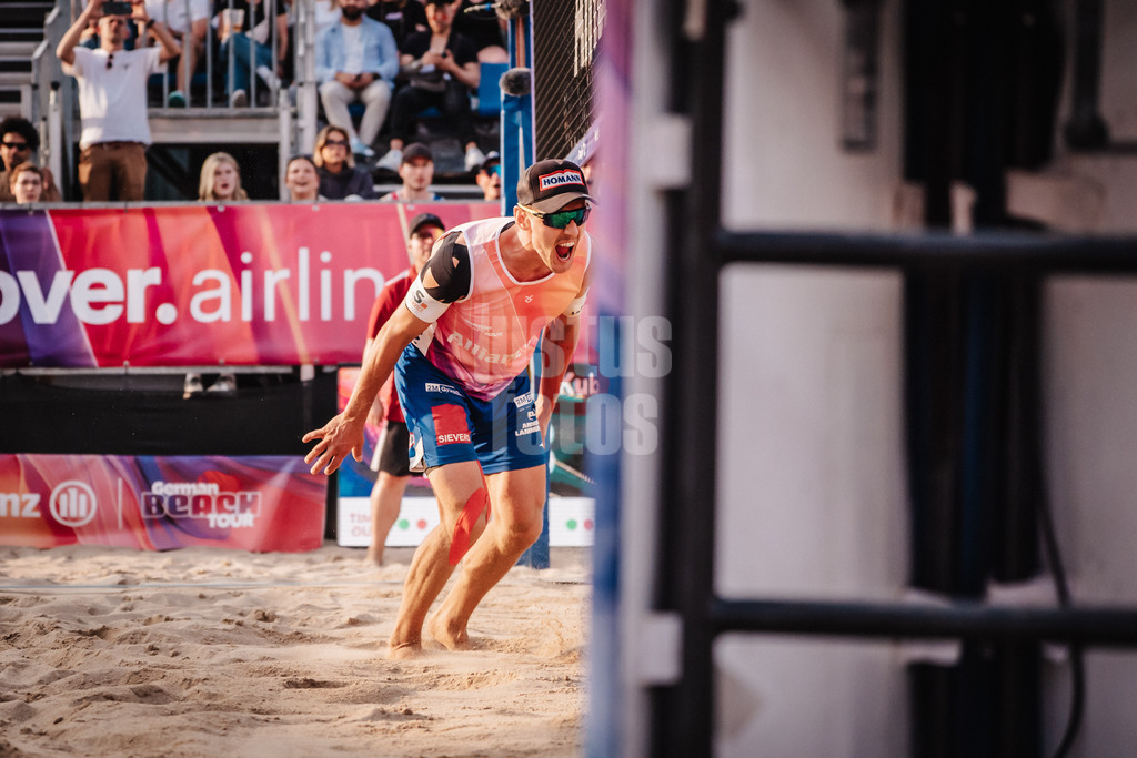 Beachvolleyball | Männer | Allianz German Beach Tour 2025 | Tourstop Hamburg | 31.05.2025 | David Poniewaz jubelt