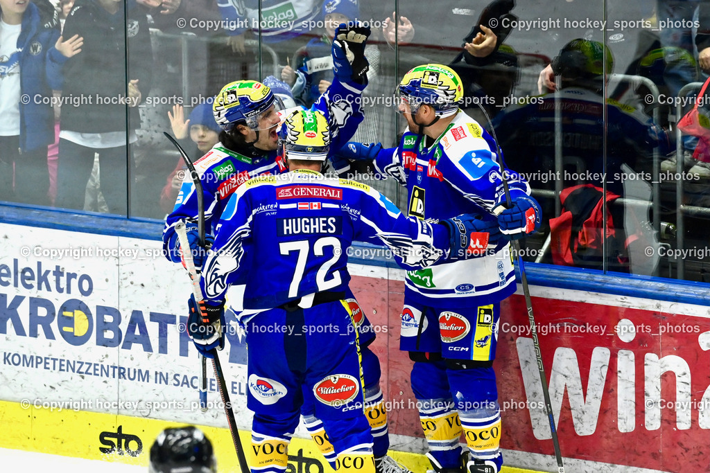 EC IDM Wärmepumpen VSV vs. Hydro Fehervar AV 19 | Jubel EC VSv #72 John Hughes EC VSV, #13 Adam Helewka EC VSV, #91 Nick Hutchison EC VSV, EC IDM Wärmepumpen VSV vs. Hydro Fehervar AV 19, EC IDM Wärmepumpen VSV vs. Hydro Fehervar AV 19  am 17.01.2026 in Villach (Stadthalle Villach), Austria, (Photo by Bernd Stefan)