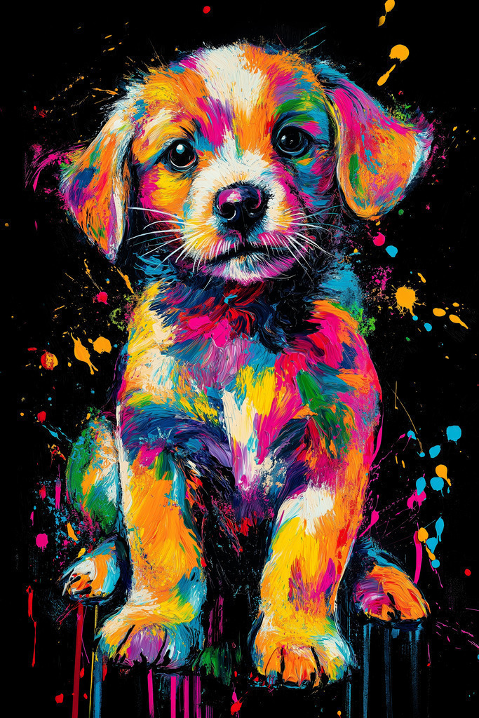 2410007 - Pop Art Hund | Ein Hund im Stil eines bunten Pop Art Gemäldes.