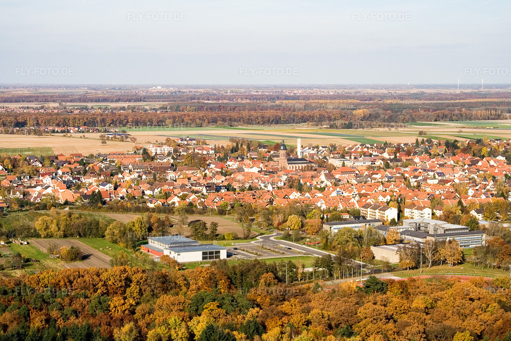 Luftbild: Bienwaldhalle Kandel in Kandel im Bundesland Rheinland-Pfalz in Deutschland. Foto: IMG_8883.jpg vom 05.11.2007 durch Werner Riehm/FLY-FOTO.de