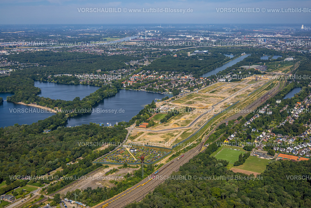 Duisburg230707849 | Luftbild, Ehemaliger Rangierbahnhof Wedau Baustelle, geplantes Duisburger Wohnquartier, Wedau, Duisburg, Ruhrgebiet, Nordrhein-Westfalen, Deutschland
