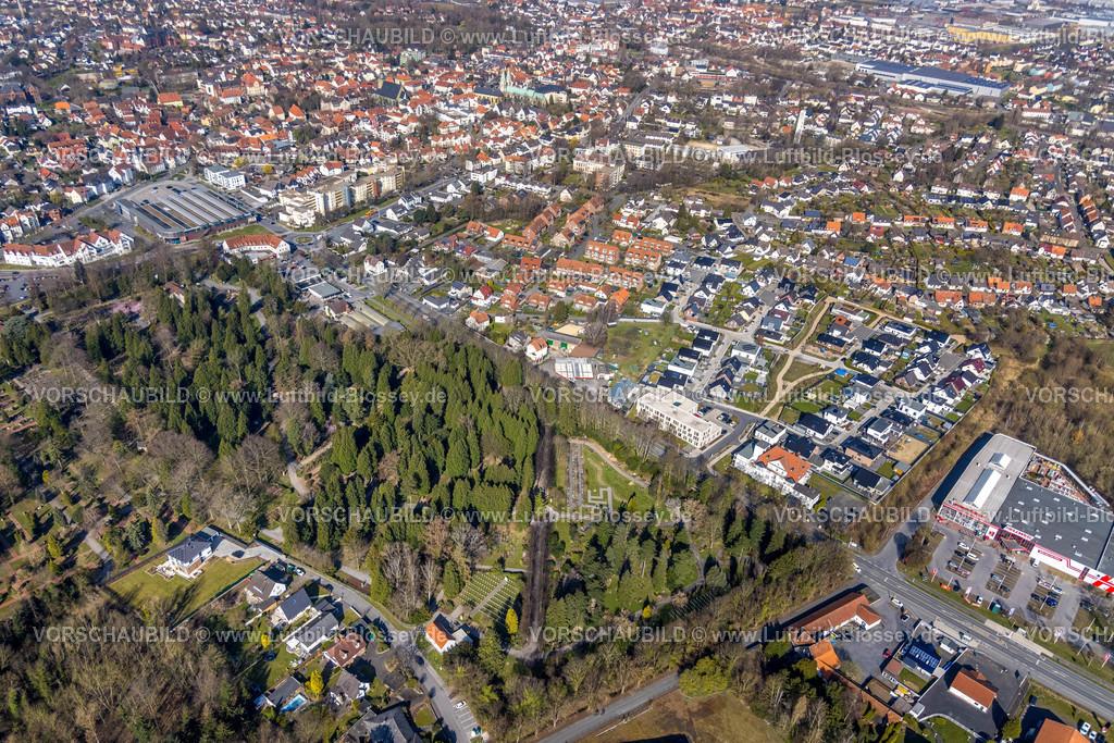 Werl220301152 | Luftbild, Parkfriedhof in Werl, Soester Börde, Nordrhein-Westfalen, Deutschland