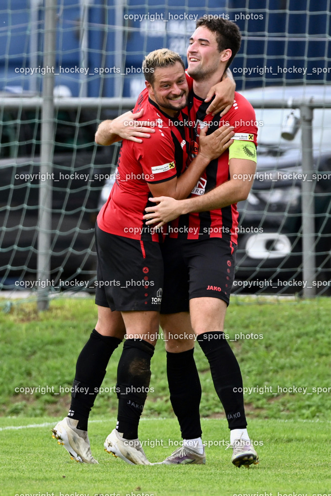 ATUS Nötsch vs. SC Landskron | Jubel ATUS Nötsch Mannschaft, #91 Christian Lussnig ATUS Nötsch, #21 Nicolas Janschitz ATUS Nötsch, ATUS Nötsch vs. SC Landskron, ATUS Nötsch vs. SC Landskron am 26.07.2025 in Nötsch (Dobratsch Arena), Austria, (Photo by Bernd Stefan)