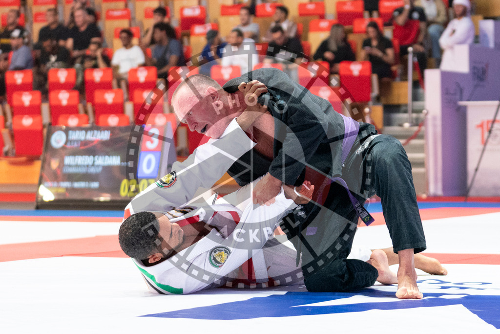 20231106PBB0440 | Fighters compete during the AJP World Master Championship in the Mubadala Arena in Abu Dhabi, Arab United Emirates, on November 6, 2023.