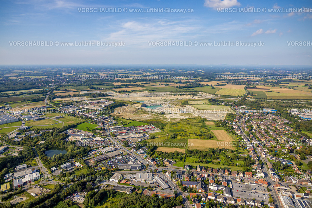 Beckum230804743 | Luftbild, Holcim Steinbruch, Gewerbepark Grüner Weg, Beckum, Münsterland, Nordrhein-Westfalen, Deutschland