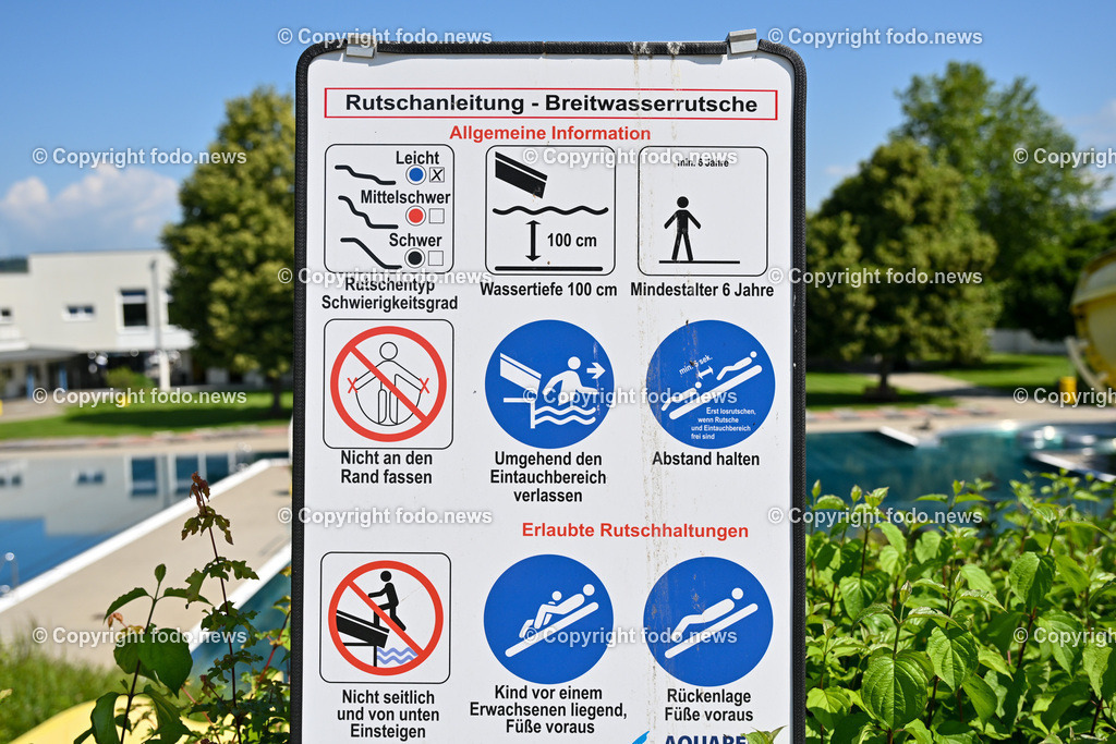 Vitalwelt Freibad Perg_ 05.06.2024-16 | 05.06.2024, Perg, AUT, Vitalwelt Perg, im Bild Freibad, Schwimmbecken, Sprungturm, Rutsche, Drohne