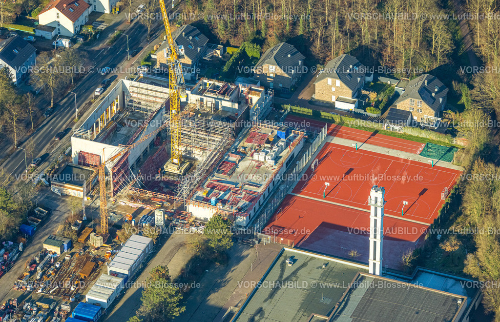 Duisburg241201976 | Luftbild, Baustelle für das neue Südbad an der Sportanlage Großenbaum, Großenbaum, Duisburg, Ruhrgebiet, Nordrhein-Westfalen, Deutschland