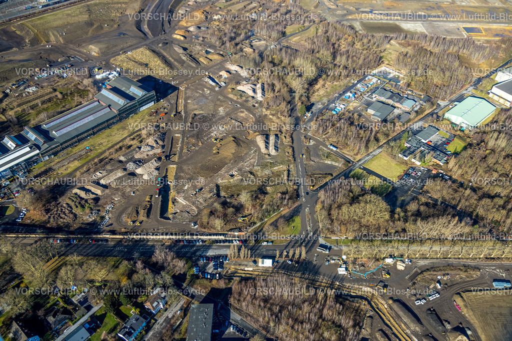 Dortmund260200098 | Luftbild, Baustelle und Brachfläche Springorumstraße, Gewerbegebiet und Gelände der Westfalenhütte Dortmund, Borsigplatz, Dortmund, Ruhrgebiet, Nordrhein-Westfalen, Deutschland