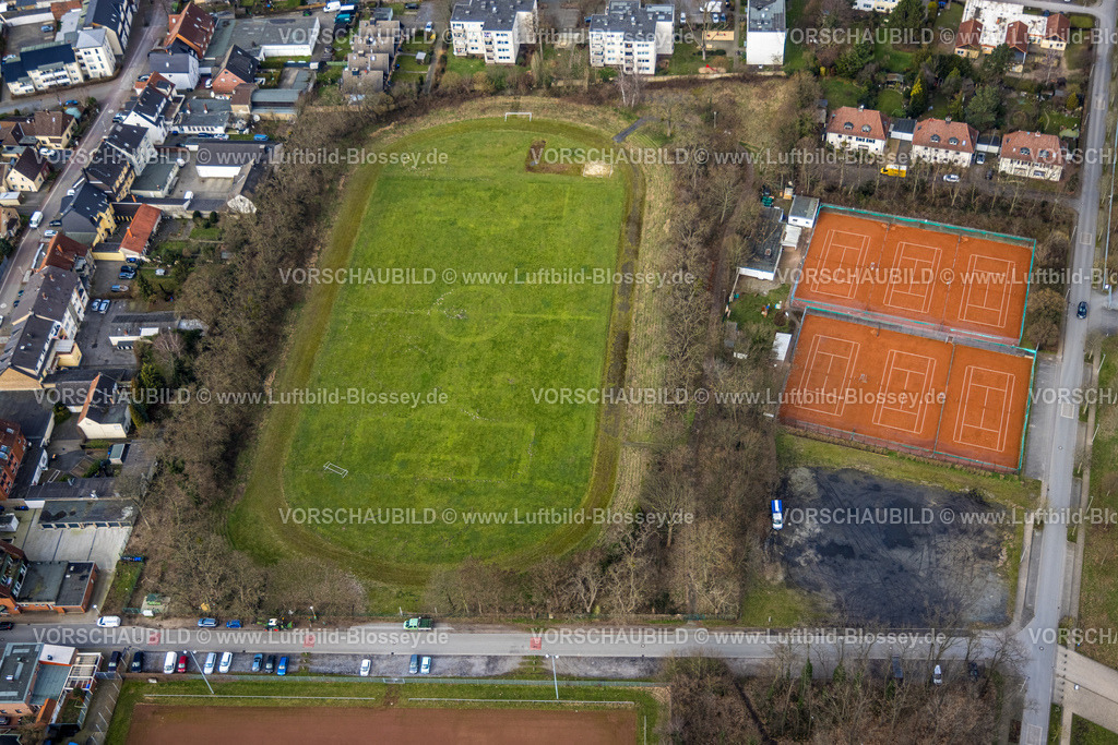 Hamm230215474 | Luftbild, Sportanlage Glückaufstadion Schachtstraße mit Fußballplatz und Tennisplätzen, Stadtbezirk Herringen, Hamm, Ruhrgebiet, Nordrhein-Westfalen, Deutschland