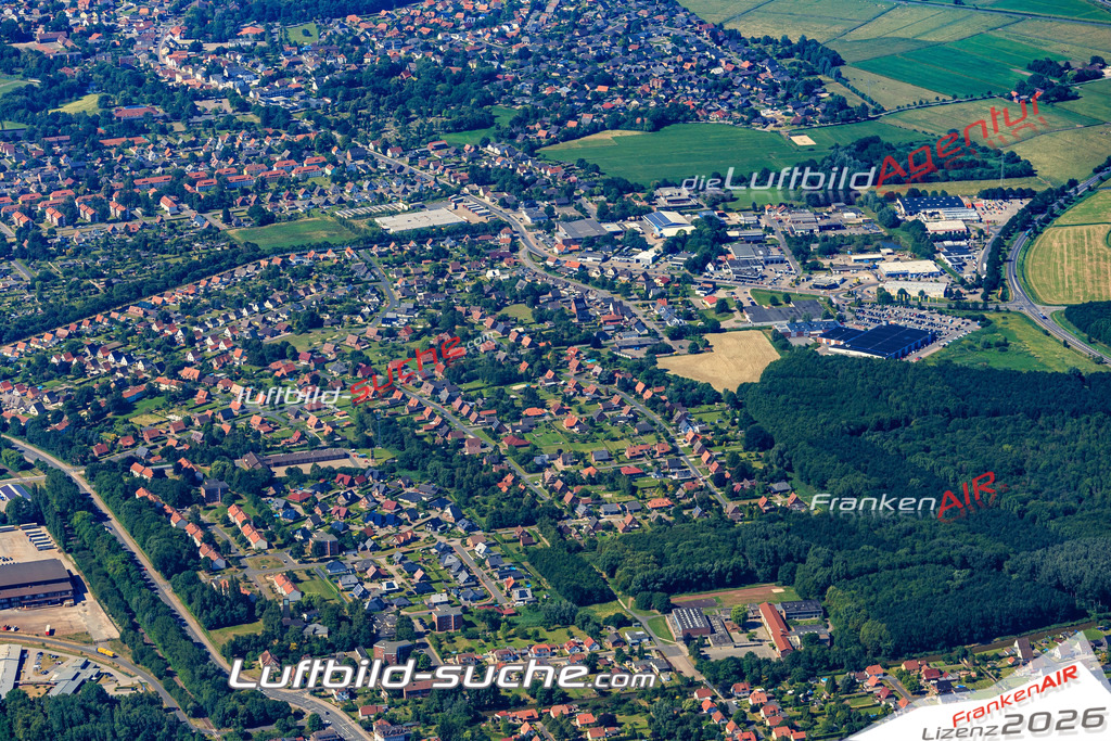aktuelles Luftbild von  Nordenham - Luftaufnahme wurde 2018 von https://frankenair.de mittels Flugzeug (keine Drohne) erstellt.