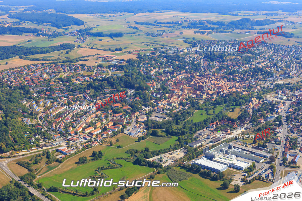 Luftbild von  Feuchtwangen - Luftaufnahme wurde 2016 von https://frankenair.de mittels Flugzeug (keine Drohne) erstellt - die Geschenkidee