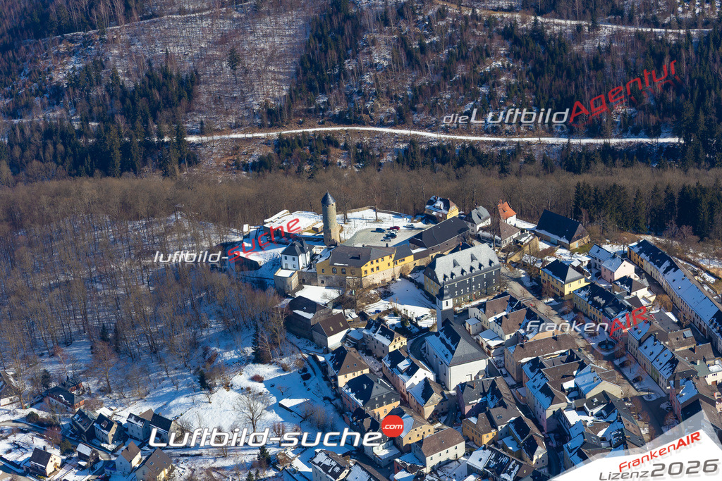 Das Luftbild der Stadt Lichtenberg wurde 2018 vom Flugzeug heraus erstellt (keine Drohne) Aufnahmehöhe ca.400 Meter- hohe Auflösung für beste Druck-Qualität