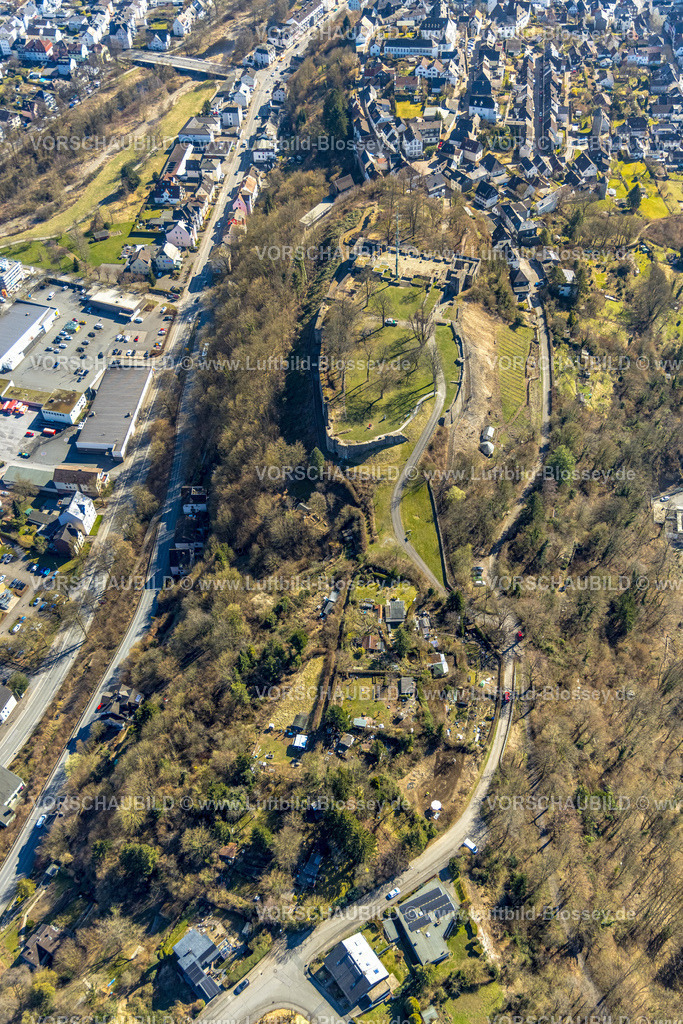 Arnsberg250305466 | Luftbild, Altstadt und Arnsberger Schlossruine auf dem Schlossberg und Wohngebiet, Arnsberg, Sauerland, Nordrhein-Westfalen, Deutschland