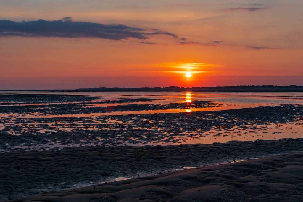 Sonnenaufgang im Wattenmeer auf der Insel Amrum | Sonnenaufgang im Wattenmeer auf der Insel Amrum.