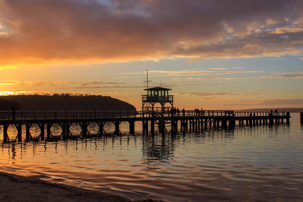Strand in Glücksburg | Abendrot in Glücksburg - Realisiert mit Pictrs.com