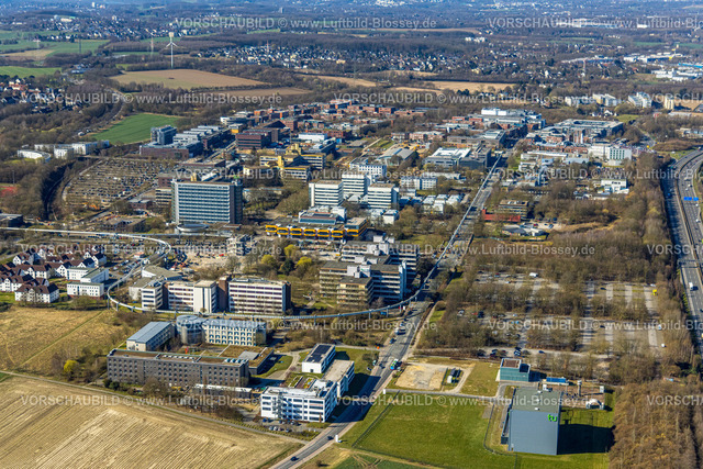 Dortmund250300785 | Luftbild, TU Technische Universität Dortmund, H-Bahn Großkabinenbahn, Eichlinghofen, Dortmund, Ruhrgebiet, Nordrhein-Westfalen, Deutschland