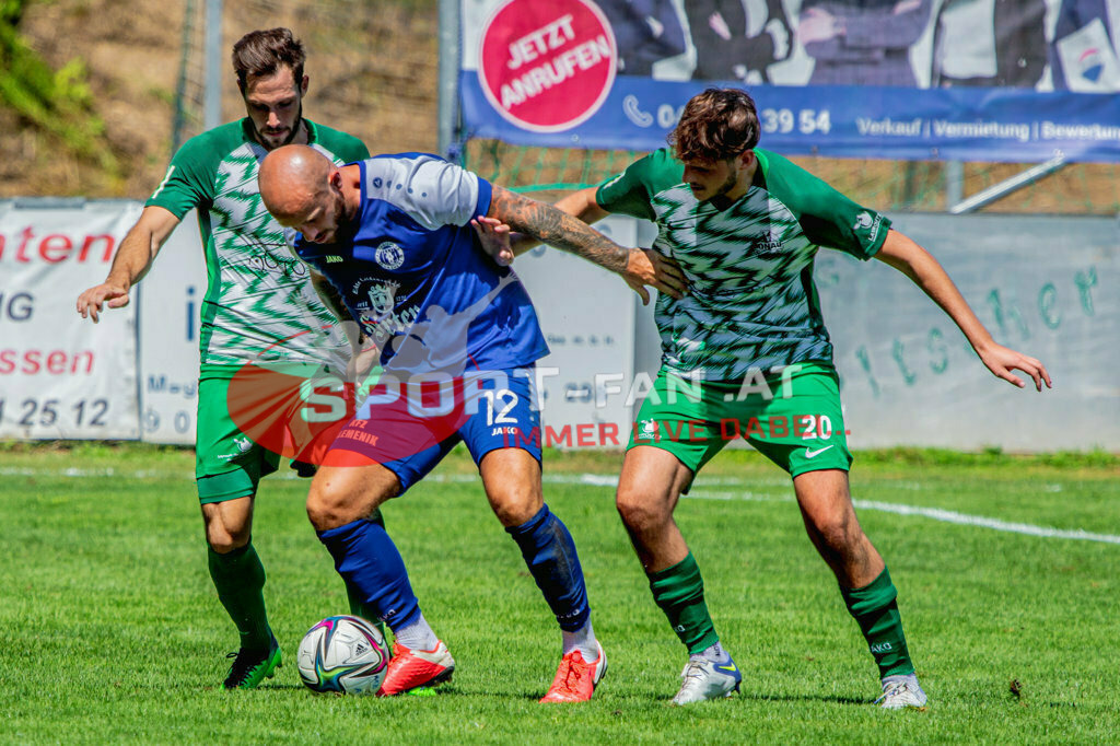 ASV Klagenfurt - Donau Klagenfurt | Thomas Guggenberger (SV Donau Klagenfurt #13) Said Djulic (ASV Klagenfurt #12) Nikolaus Ziehaus (SV Donau Klagenfurt #20) ; ASV Klagenfurt - Donau Klagenfurt am 31.07.2022 in Klagenfurt
(ASV Platz Annabichl), AUSTRIA, (Photo by Ernst Krawagner sport-fan.at) - Realisiert mit Pictrs.com