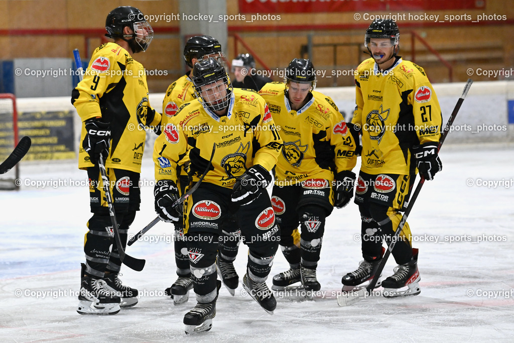 EC Spittal Hornets vs. ESC Steindorf 28.10.2023 | Jubel EC Spittal Hornets Mannschaft, #11 Kucher Florian, #22 Thaler Tim, #27 Moser Daniel