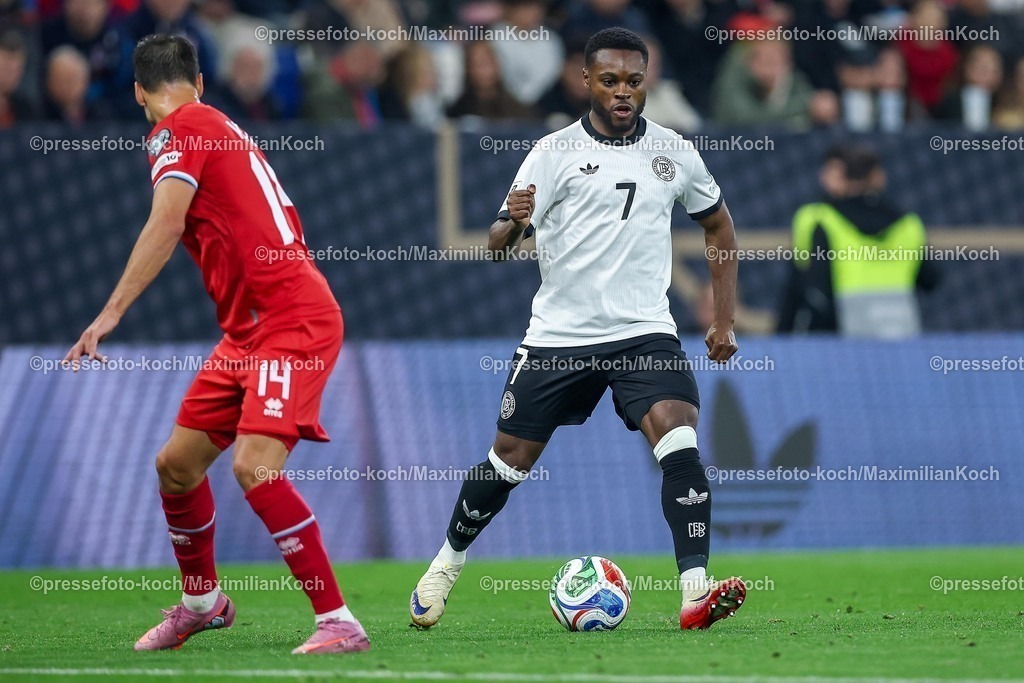 DFB10102501121 | 10.10.2025, Fußball, Länderspiel, Deutschland - Luxemburg, UEFA WM-Qualifikation, 2025/2026, Gruppe A, PreZero Arena in Sinsheim: Ridle Baku (GER #7) DFB regulations prohibit any use of photographs as image sequences and or quasi-video.