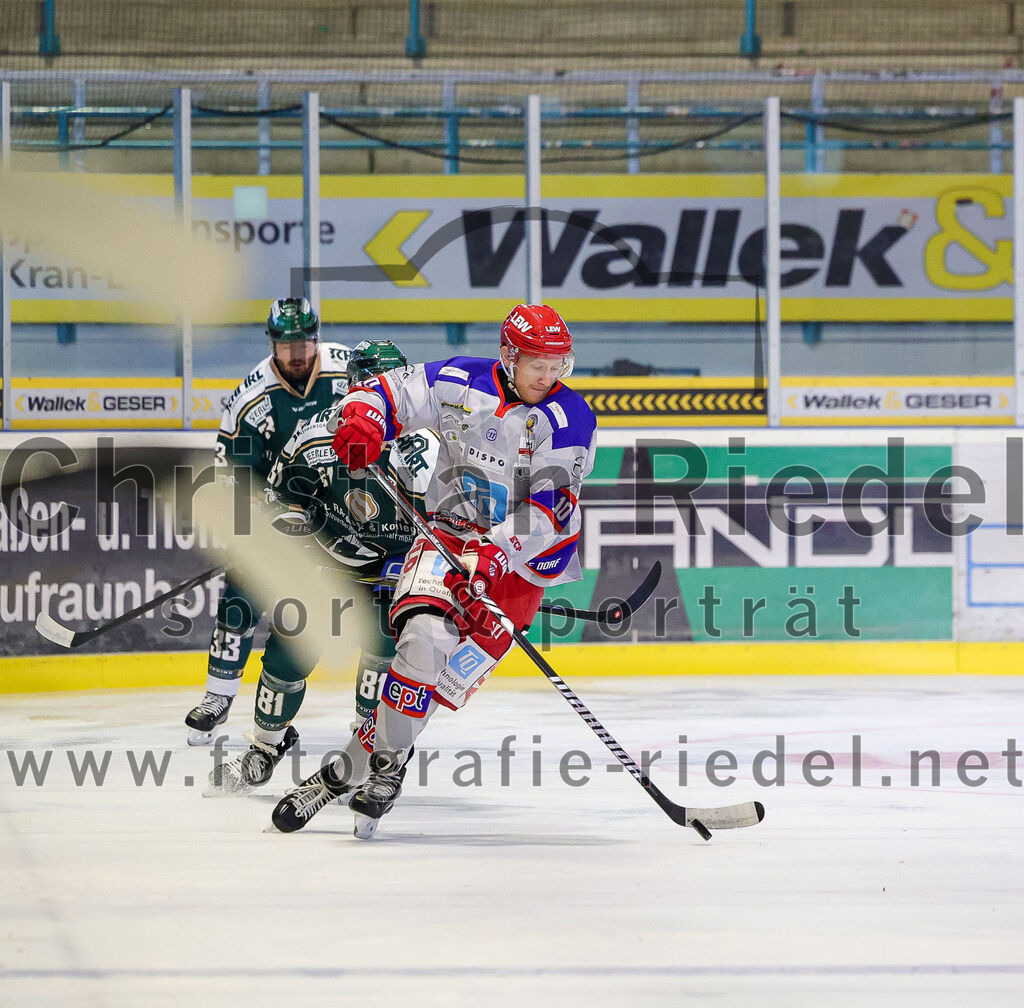 2025-09-14_058_TSV_Erding_gegen_EC_Peiting | Erding, Deutschland, 14.09.2025:Eishockey, Oberliga Süd 2025 / 2026, Testspiel, TSV Erding gegen EC Peiting, Endergebnis: 2:3Foto: Christian Riedel / fotografie-riedel.net