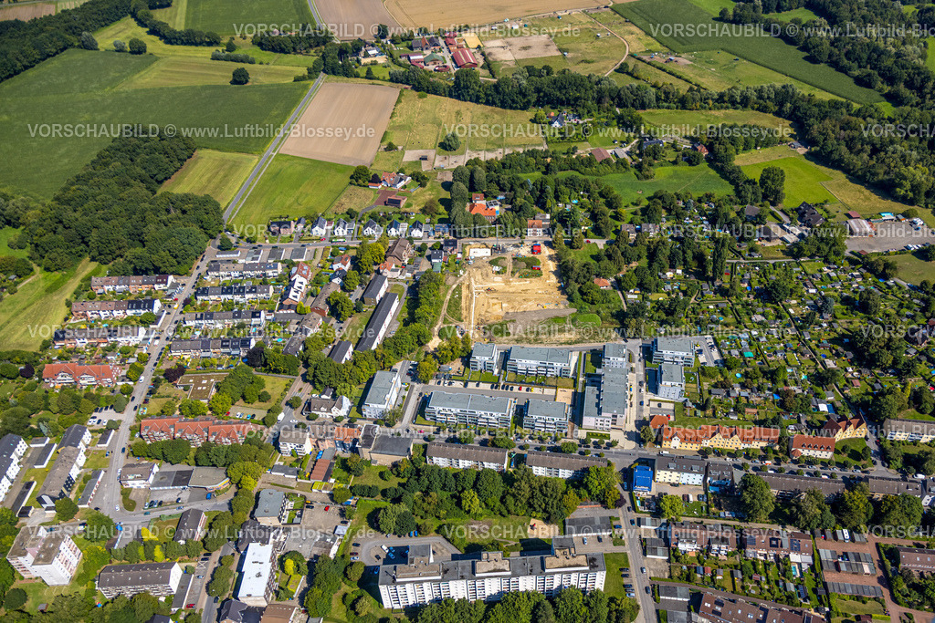Gladbeck250800880 | Luftbild, Siedlung Schlägel und Eisen mit Baustelle für Neubau von Altenpflegeheim und Wohnquartier an der Bohnekampstraße, Zweckel, Gladbeck, Ruhrgebiet, Nordrhein-Westfalen, Deutschland