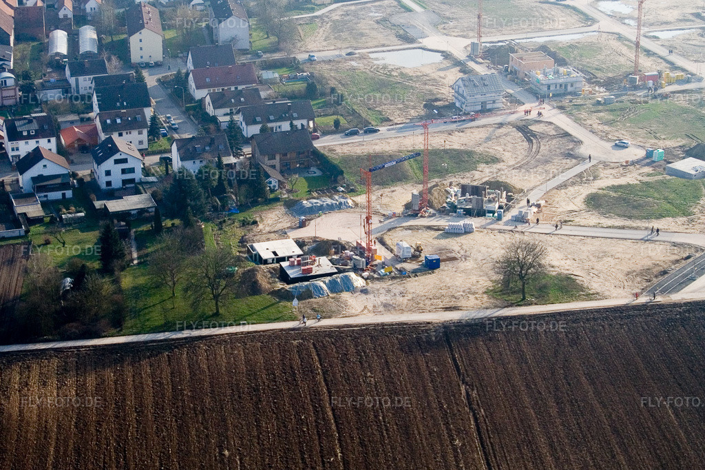 Luftbild: Neubaugebiet Am Höhenweg in Kandel im Bundesland Rheinland-Pfalz in Deutschland. Foto: IMG_5378.jpg vom 18.02.2007 durch Werner Riehm/FLY-FOTO.de