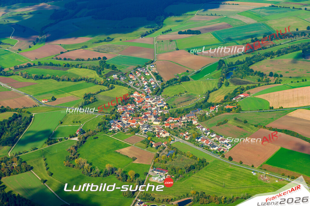 Luftaufnahme von Prölsdorf Rauhenebrach Bild- Das Luftbild wurde 2025 vom UL-Flugzeug heraus erstellt ( keine Drohne ) - Hochauflösende Luftaufnahme -Nicht vergleichbar mit Google Maps oder Satelittenbilder- Die Geschenkidee !Mit Lizenz und Bildrechte bestellbar