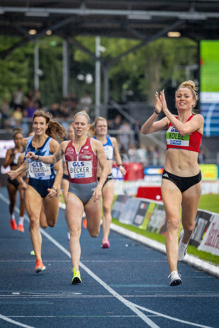 Deutsche Leichtathletik-Meisterschaften; Bochum-Wattenscheid, 26.07.2026 | Deutsche Meisterin über 800m: Smilla Kolbe (Eintracht Frankfurt e.V.); Deutsche Leichtathletik-Meisterschaften am 26.07.2026 im Lorheide-Stadion, Bochum-Wattenscheid (Nordrhein-Westfalen).