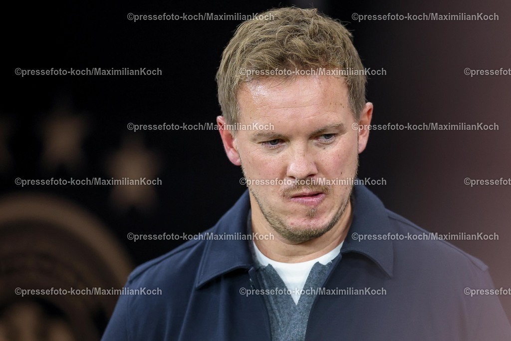 DFB10102502068 | 10.10.2025, Fußball, Länderspiel, Deutschland - Luxemburg, UEFA WM-Qualifikation, 2025/2026, Gruppe A, PreZero Arena in Sinsheim: Nationaltrainer Julian Nagelsmann (GER #hc) DFB regulations prohibit any use of photographs as image sequences and or quasi-video.