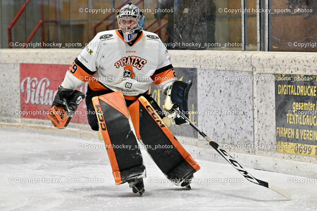 EC Hornets Spittal vs. USC Piraten Velden 18.2.2024 | #29 Stroi Thomas USC Velden, EC Hornets Spittal vs. USC Piraten Velden 18.2.2024, EC Hornets Spittal vs. USC Piraten Velden 18.2.2024 am 18.02.2024 in Spittal an der Drau (Eissportzentrum Spittal), Austria, (Photo by Bernd Stefan)