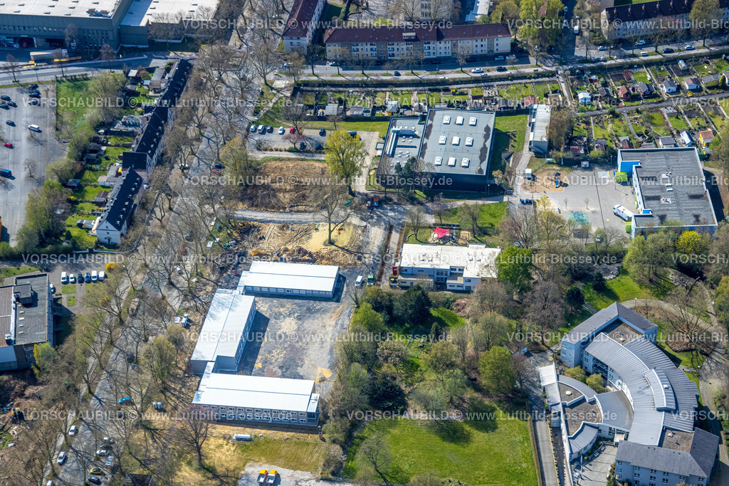 Dortmund220400675 | Luftbild, Nordmark-West mit Seniorenwohnpark Burgholz, Libellen Grundschule und Neubau einer Grundschule Burgholzstraße auf dem Gelände des ehemaligen Brüderkrankenhauses, Nordmarkt, Dortmund, Ruhrgebiet, Nordrhein-Westfalen, Deutschland