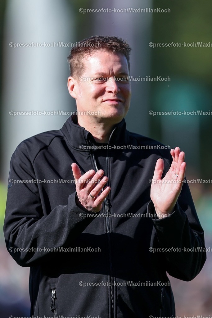 SCP09052502148 | 09.05.2025, Fußball, Preußen Münster - Hertha BSC, 2. Fußball Bundesliga, 33. Spieltag, Preußenstadion, Saison 2024 2025: Burkhard Brüx (Präsidium Preussen Muenster)DFB regulations prohibit any use of photographs as image sequences and or quasi-video.