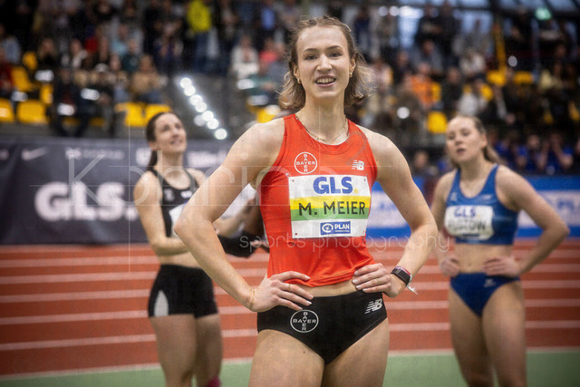 Deutsche Leichtathletik-Hallenmeisterschaften; Dortmund, 28.02.2026 | Marlene Meier (TSV Bayer 04 Leverkusen, 401) ist Deutsche Hallenmeisterin über 60m Hürden; Deutsche Leichtathletik-Hallenmeisterschaften am 28.02.2026 in der Helmut-Körnig-Halle in Dortmund. 