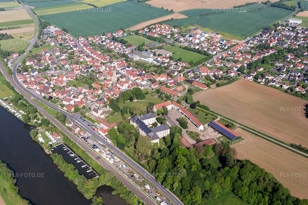Luftbild: Fluß- Uferbereichen des Main in Obertheres im Ortsteil Obertheres in Theres im Bundesland Bayern in Deutschland. Foto: IMG_099917.jpg vom 25.05.2017 durch Werner Riehm/FLY-FOTO.de