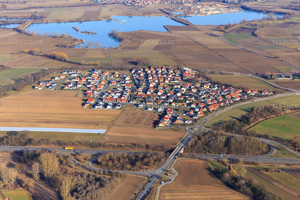 Luftbild: Ortsansicht im Ortsteil Hardtwald in Neupotz im Bundesland Rheinland-Pfalz in Deutschland. Foto: IMG_112606.jpg vom 13.02.2019 durch Werner Riehm/FLY-FOTO.de