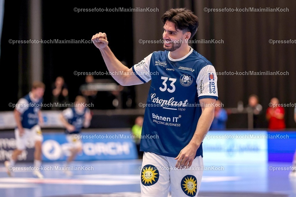 BHC15032601060 | 15.03.2026, Handball, HBL, Bergischer HC - SC Magdeburg, Mitsubishi Electric HALLE Düsseldorf: Eloy Morante Maldonado (BHC #33) jubelnd 