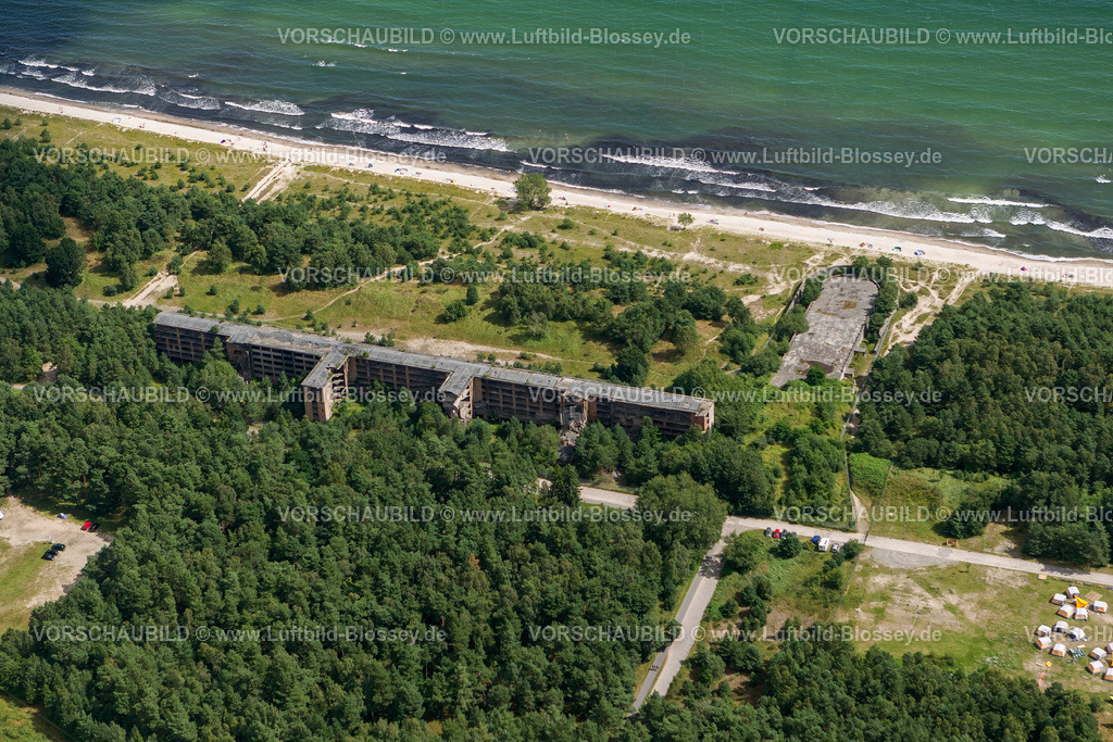 Ruegen12083236Prora | Luftbild, KdF Bad Prora, ehemalige Ferienanlage der Nationalsozialisten Kraft durch Freude, mit Sandstrand,  Binz, Insel Rügen, Mecklenburg-Vorpommern, Deutschland, Europa