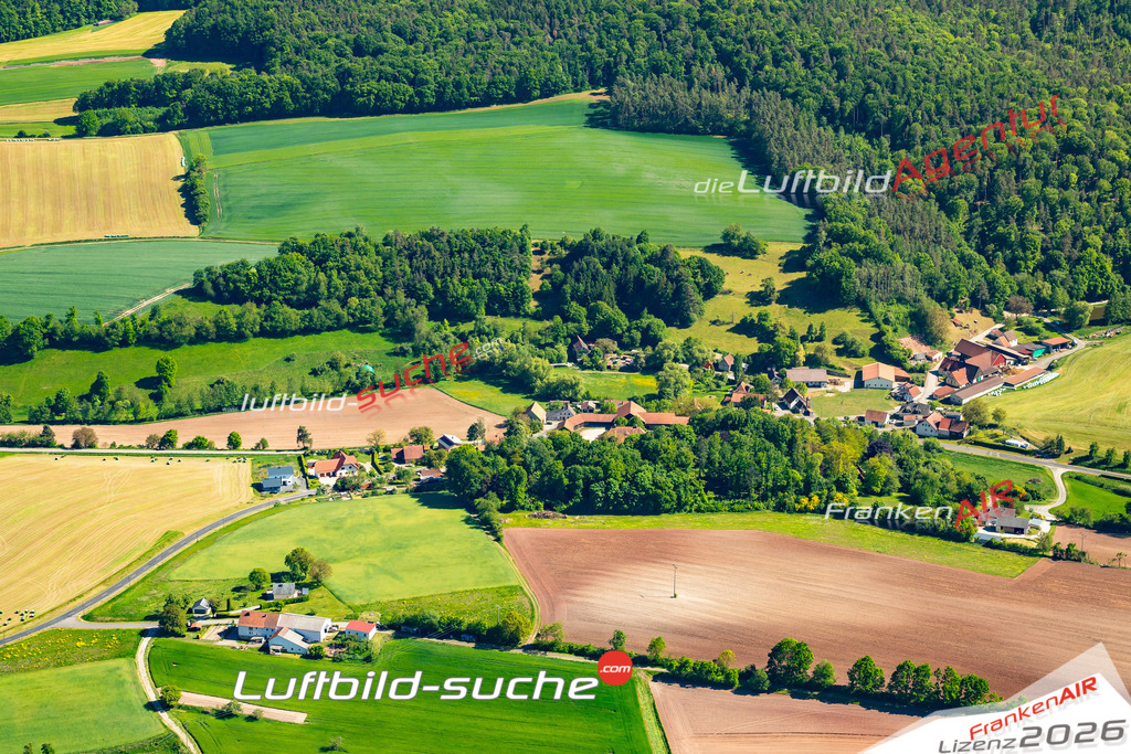 Luftaufnahme  Weißenbrunn  Ebern Das Luftbild wurde 2025 vom UL-Flugzeug heraus erstellt ( keine Drohne ) - Hochauflösende Luftaufnahme -Nicht vergleichbar mit Google Maps oder Satelittenbilder- Die Geschenkidee !Mit Lizenz und Bildrechte bestellbar