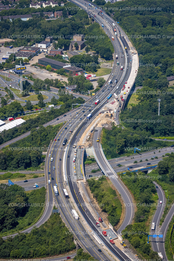 Duisburg220702423 | Luftbild, Baustelle am Autobahndreieck Duisburg-Nord, Autobahn A59 und Autobahn A42, Obermeiderich, Duisburg, Ruhrgebiet, Nordrhein-Westfalen, Deutschland
