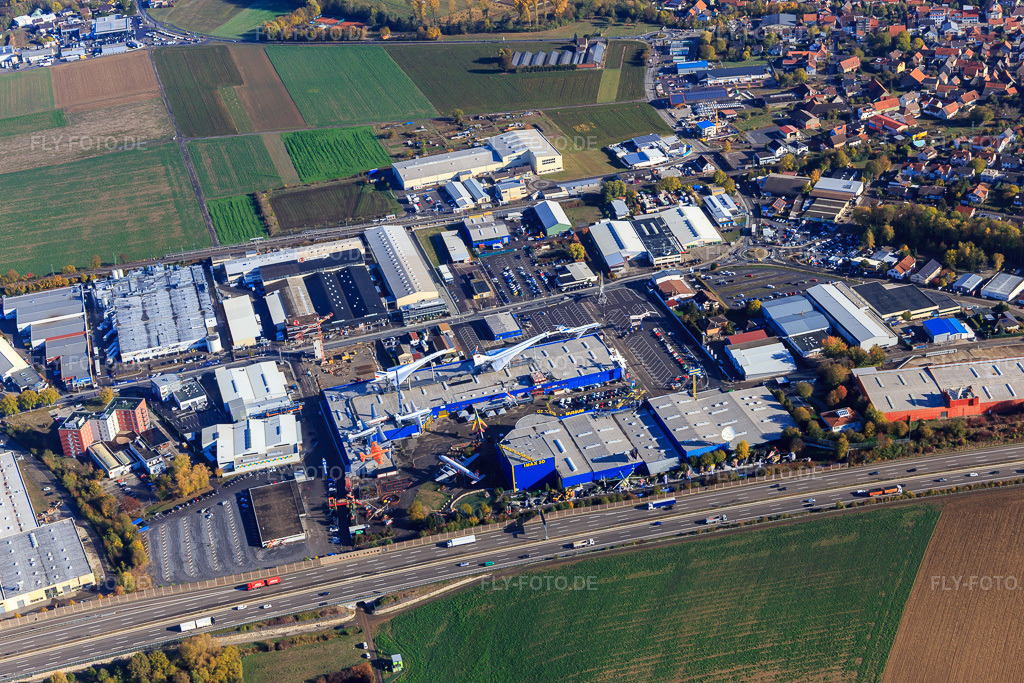 Luftbild: Technik Museum Sinsheim im Ortsteil Steinsfurt in Sinsheim im Bundesland Baden-Württemberg in Deutschland. Foto: IMG_112259.jpg vom 02.11.2018 durch Werner Riehm/FLY-FOTO.deTechnik Museum Sinsheim