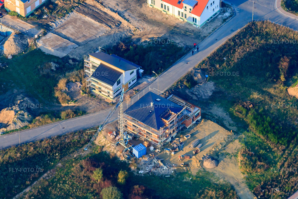 Luftbild: Baustelle EFH am Vogelring in Jockgrim im Bundesland Rheinland-Pfalz in Deutschland. Foto: IMG_46137.jpg vom 23.10.2011 durch Werner Riehm/FLY-FOTO.deAuflösung des Originals: 4186 x 2791 px