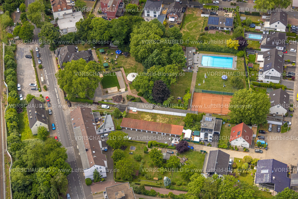 Herne250601454 | Luftbild, Kasinoverein Harmonie Unser Fritz 1959, Swimmingpool und Tennisplatz Alleestraße, Unser Fritz, Herne, Ruhrgebiet, Nordrhein-Westfalen, Deutschland