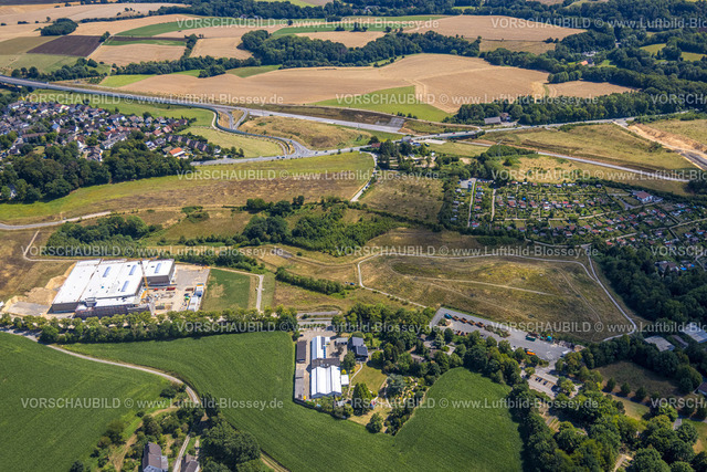 Heiligenhaus220803535 | Luftbild, Innovationspark, Erschließung, Baustelle und Neubau Firmenzentrale R+M de Wit, Heiligenhaus, Ruhrgebiet, Nordrhein-Westfalen, Deutschland