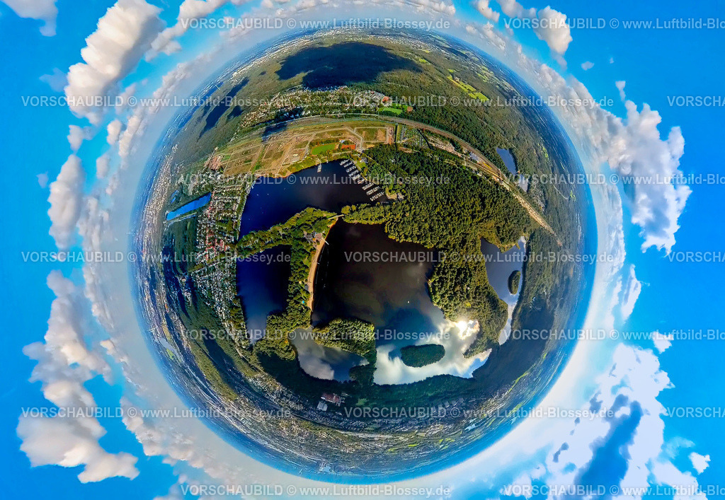 Duisburg241090042WedauWohnen | Luftbild, geplantes Duisburger Wohnquartier Wedau auf dem ehemaligen Rangierbahnhof Gelände, an der Sechs-Seen-Platte, Erdkugel, Fisheye Aufnahme, Fischaugen Aufnahme, 360 Grad Aufnahme, tiny world, little planet, fisheye Bild, Wedau, Duisburg, Ruhrgebiet, Nordrhein-Westfalen, Deutschland