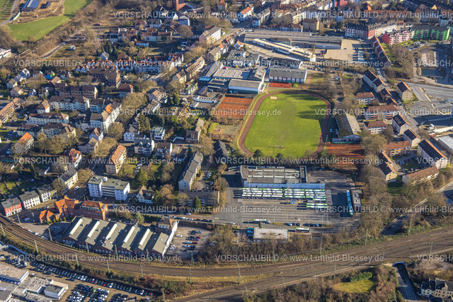 Witten240102894 | Luftbild, Tennisanlage Tennisplätze TG Witten am Jahnplatz, BOGESTRA AG Betriebshof Witten Transportdienst, Sonnenschein, Witten, Ruhrgebiet, Nordrhein-Westfalen, Deutschland
