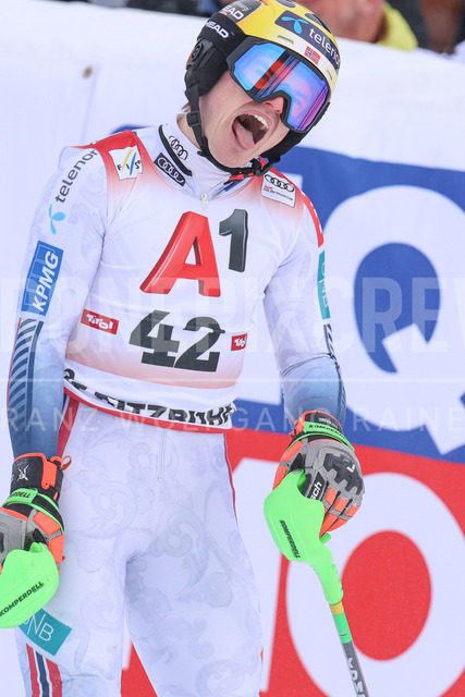 Audi FIS Ski World Cup: Men’s Slalom – Hahnenkamm Race, Kitzbuehel | Kitzbuehel, Austria, 25.Jan.26 - Alpine Skiing - FIS World Cup, Hahnenkamm Race, Slalom, men. The image shows GRAHL-MADSEN Hans (NOR, Head).