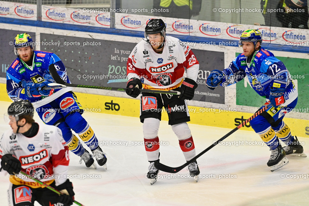 EC IDM Wärmepumpen VSV vs. Pioneers Vorarlberg | #16 HANCOCK Kevin EC VSV, #28 Macdougall Ross PIONEERS VORARLBERG, #72 HUGHES John EC VSV, EC IDM Wärmepumpen VSV vs. Pioneers Vorarlberg, EC IDM Wärmepumpen VSV vs. Pioneers Vorarlberg am 14.12.2024 in Villach (Stadthalle Villach), Austria, (Photo by Bernd Stefan)