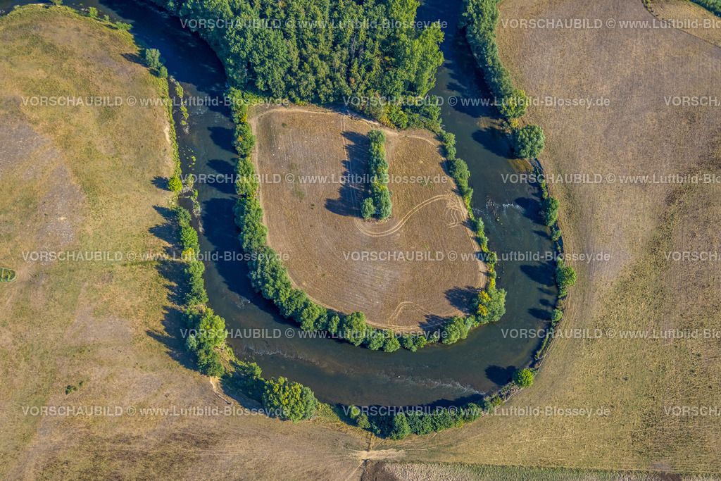 Olfen220805957LippeVogelsang | Luftbild, Fluss Lippe Mäander, Lippeschleife, Fluss- und Auenentwicklung der Lippe Vogelsang, Renaturierung, Stadtgrenze Olfen-Datteln, Olfen-Kirchspiel, Olfen, Ruhrgebiet, Nordrhein-Westfalen, Deutschland
