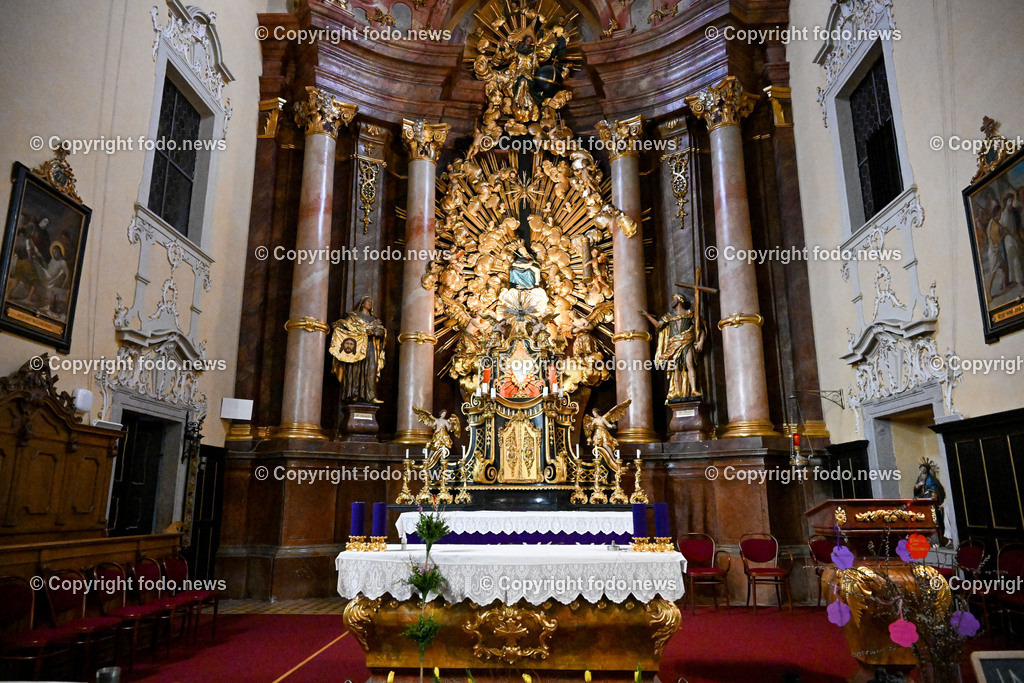 Pöstlingberg_ Pöstlingbergkirche_ Wallfahrtsbasilika_ Wahrzeichen_ Linz_ 03.04.2023-2 | 03.04.2023, Pöstlingberg, AUT, Pöstlingberg, Pöstlingbergkirche, Wallfahrtsbasilika, Wahrzeichen, Linz, im Bild Altar