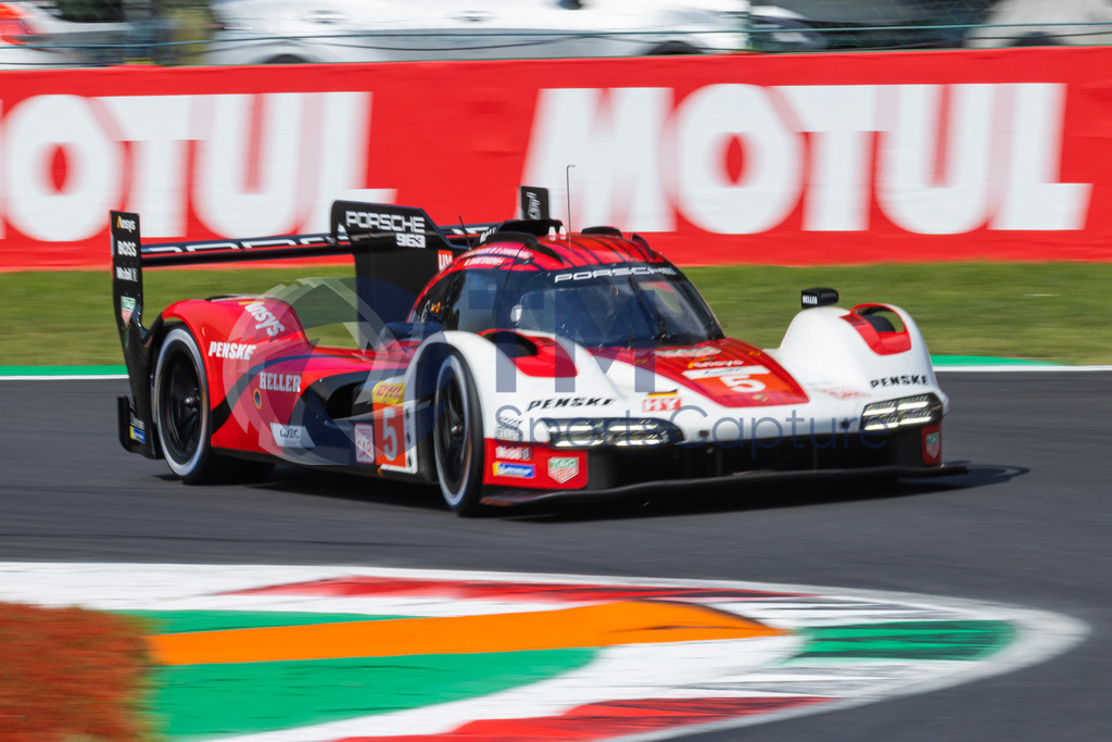 Trainproduction-20230708-0028 | MONZA,ITALY,08.Jul.23 - MOTORSPORTS - WEC, FIA World Endurance Championships, 6h of Monza, Autodromo Monza. Image shows Dane Cameron (USA), Michael Christensen (DEN) and Frederic Makowiecki (FRA/Porsche Penske Motorsport). Photo: Trainproduction / Matthias Trinkl